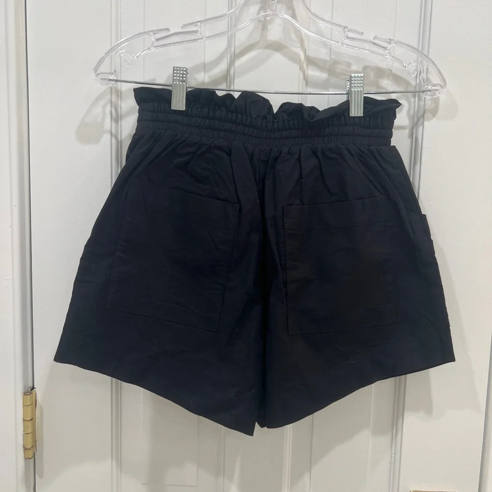 Petal & Pup Chelsey Linen Shirt & Shorts 2 Piece Set Black Women's Size 2 NWT